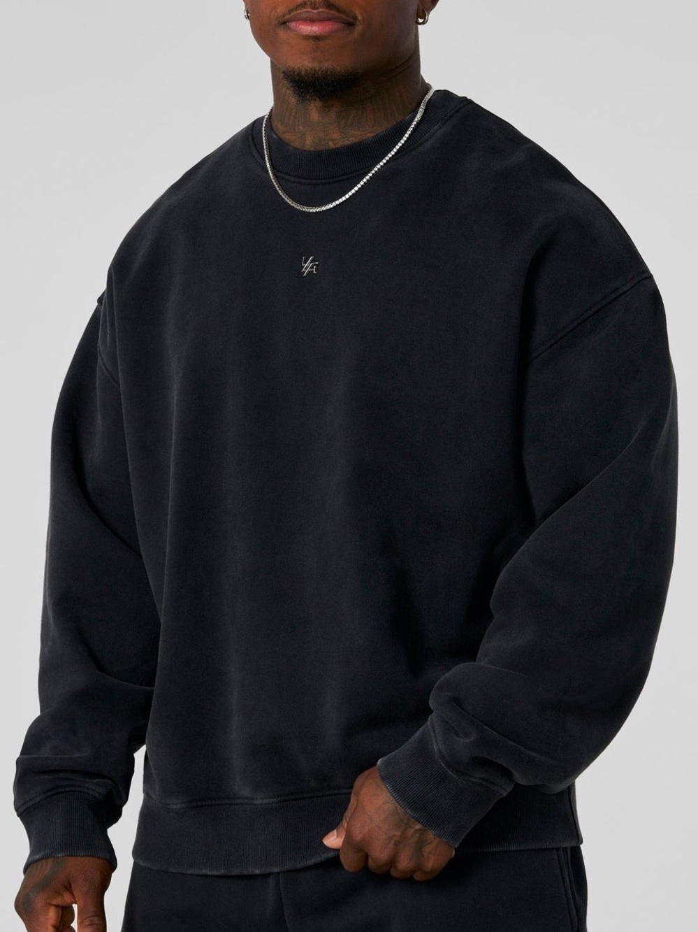 YoungLA Elevated Essentials Crewneck Sz M Streetwear Lounge Black French Terry